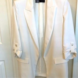 Zara oversize white blazer.